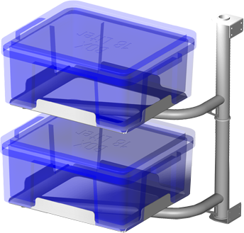 Alu-Line Drehregal Kleiderstange Korbregal